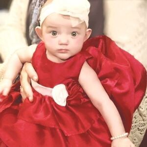 Cherokee Extra Full Red Brushed Satin Dress